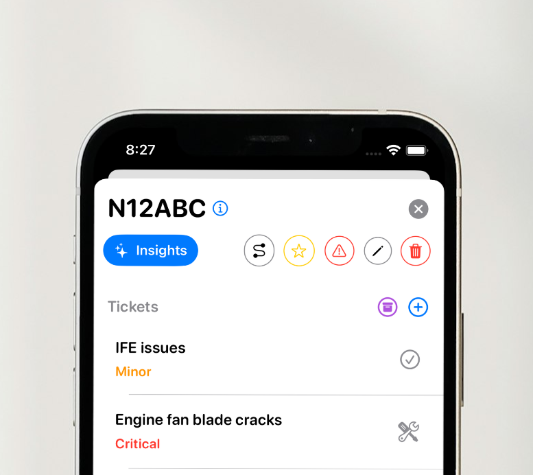 Phone showing ticket page